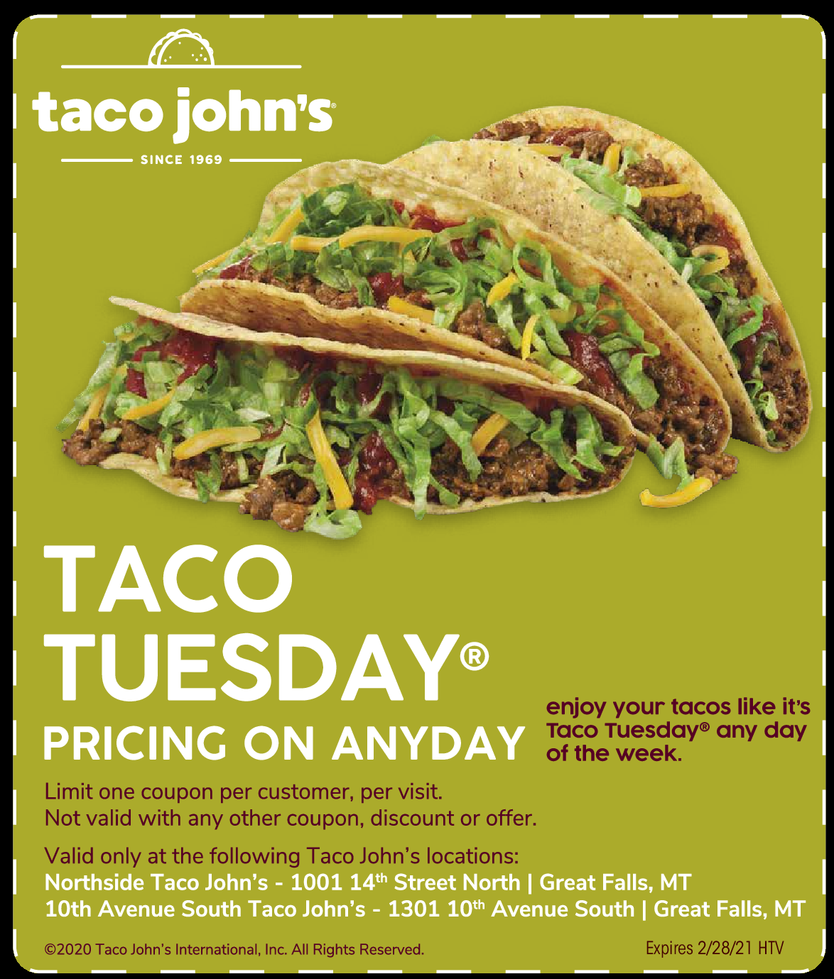 Taco Johns Great Falls Coupons