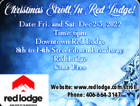 Coupon Offer: FREE! Christmas Stroll in Red Lodge - Fri. and Sat. Dec. 2-3, 2022