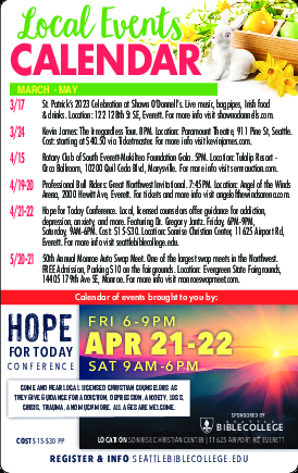 Coupon Offer: Calendar of Events Sponsored by Seattle Bible College! Hope for Today Conference is April 21-22