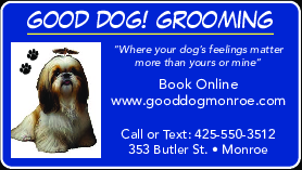 Coupon Offer: Book Online www.gooddogmonroe.com