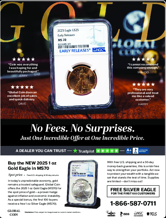 Coupon Offer: FREE Silver Eagle for the First 100 Customers! 1-866-587-0711