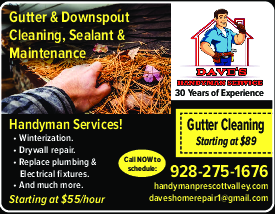 Coupon Offer: Gutter Cleaning Starting at $89! Call NOW to schedule! 928-275-1676